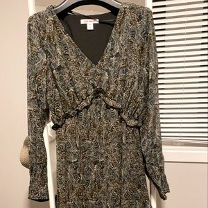 Joe Fresh printed ruffle tier dress xs